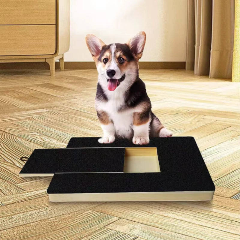 Furry Drift Wooden Dog Scratching Board with Treat Box & Nail Trim Pad